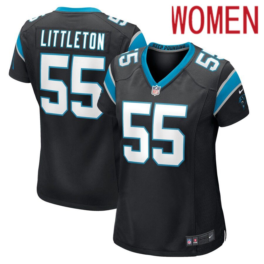Women Carolina Panthers #55 Cory Littleton Nike Black Game Player NFL Jersey